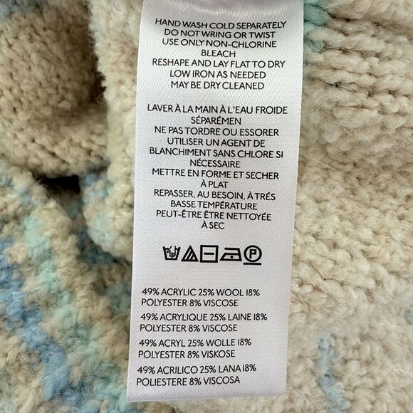 Anthropologie Pilcro OVERSIZED Cardigan Sweater Womens XS Beige Blue Cozy $198 - Picture 10 of 11